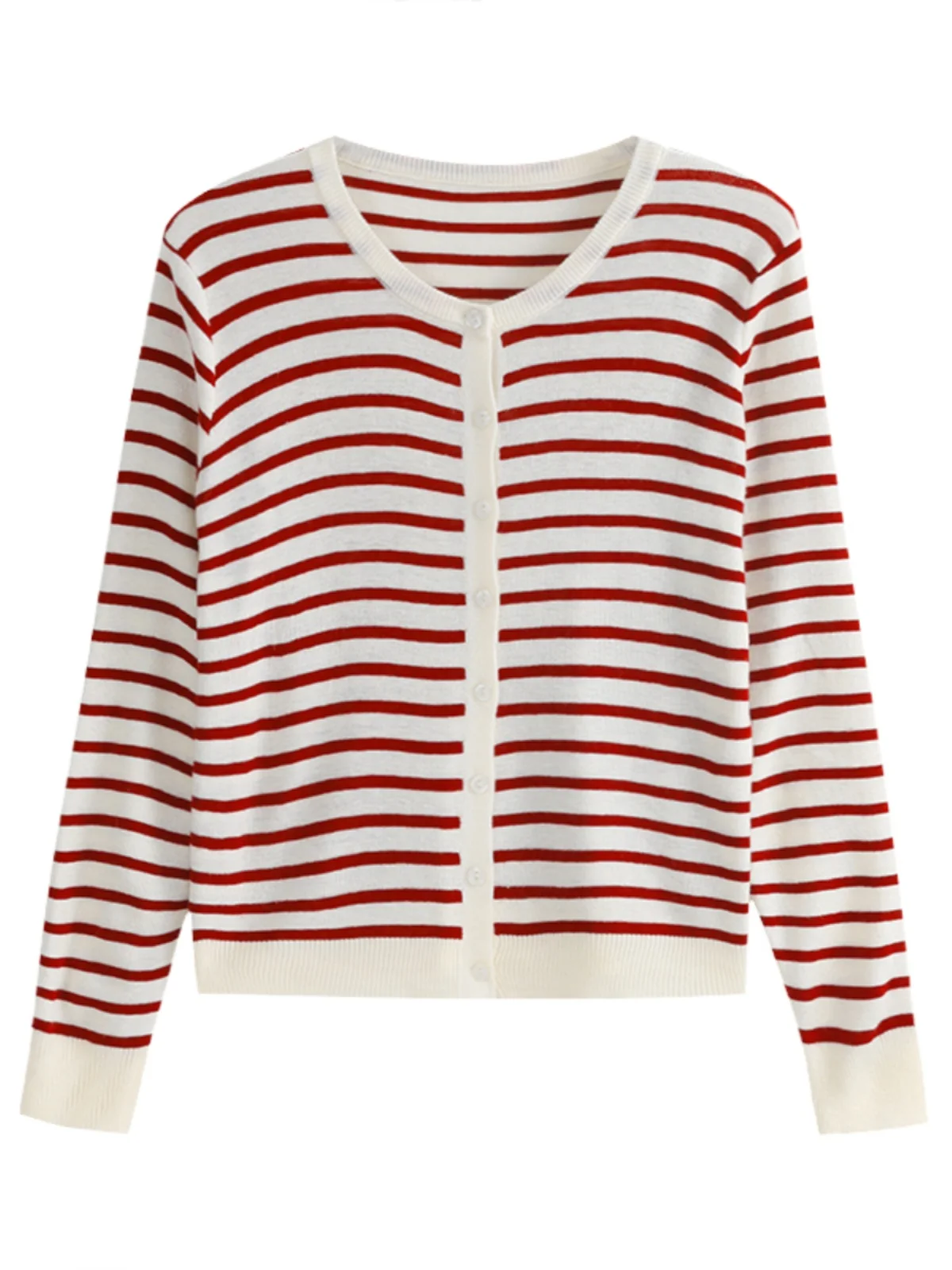 Cárdigan de punto largo a rayas Sve para mujer, ropa de abrigo elegante coreana Sle pequeña Fraance Sle primavera otoño, recién llegado