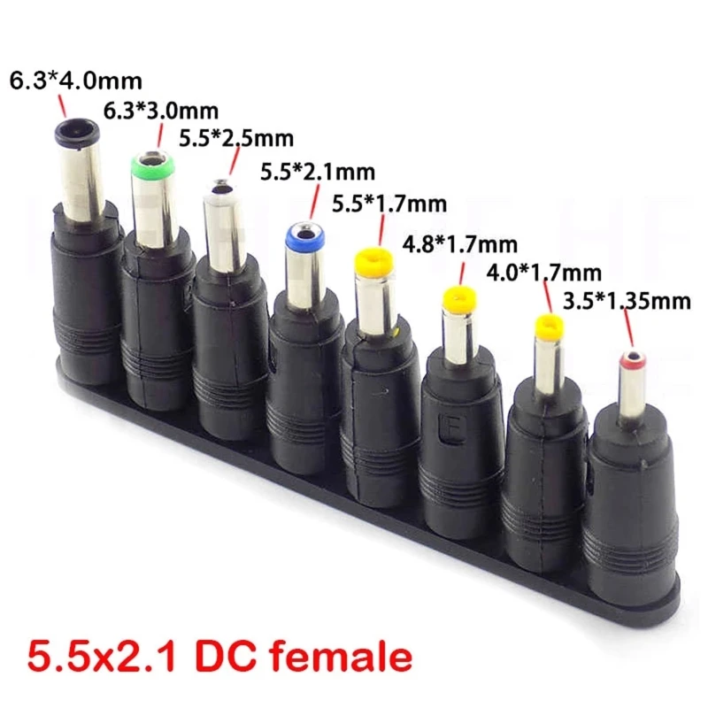 14pcs Universal Laptop DC Power Supply Adapter Connector Plug AC DC Jack Charger Connectors Laptop Power Adapter Conversion plug