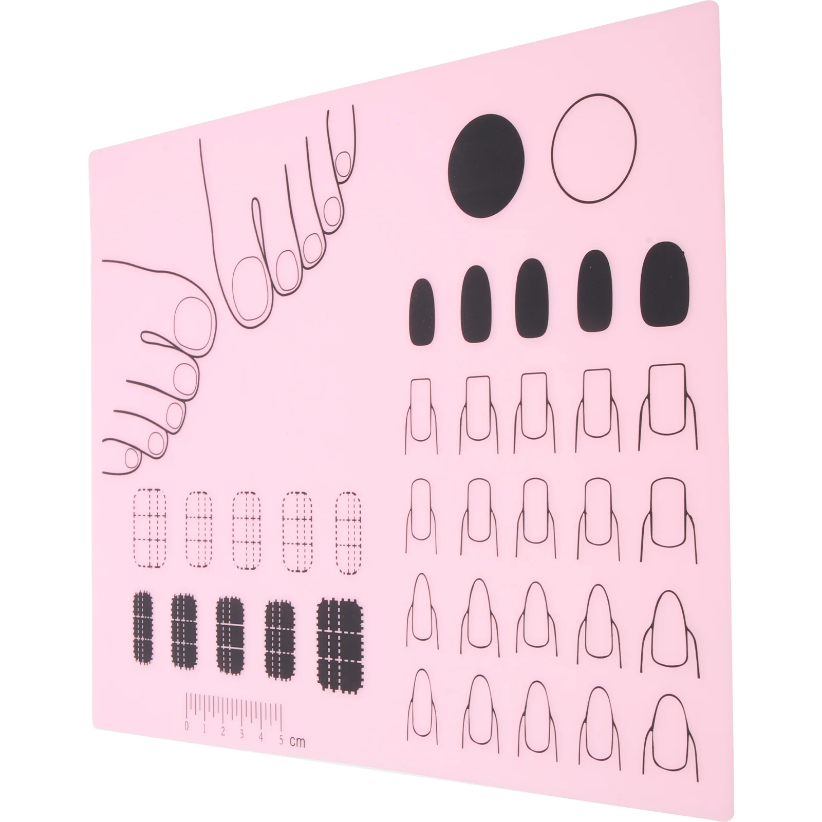 Plaque d'estampage en Silicone, outils de tapis d'ongles, Guide d'autocollants de vernis, tampon de pratique pour le travail