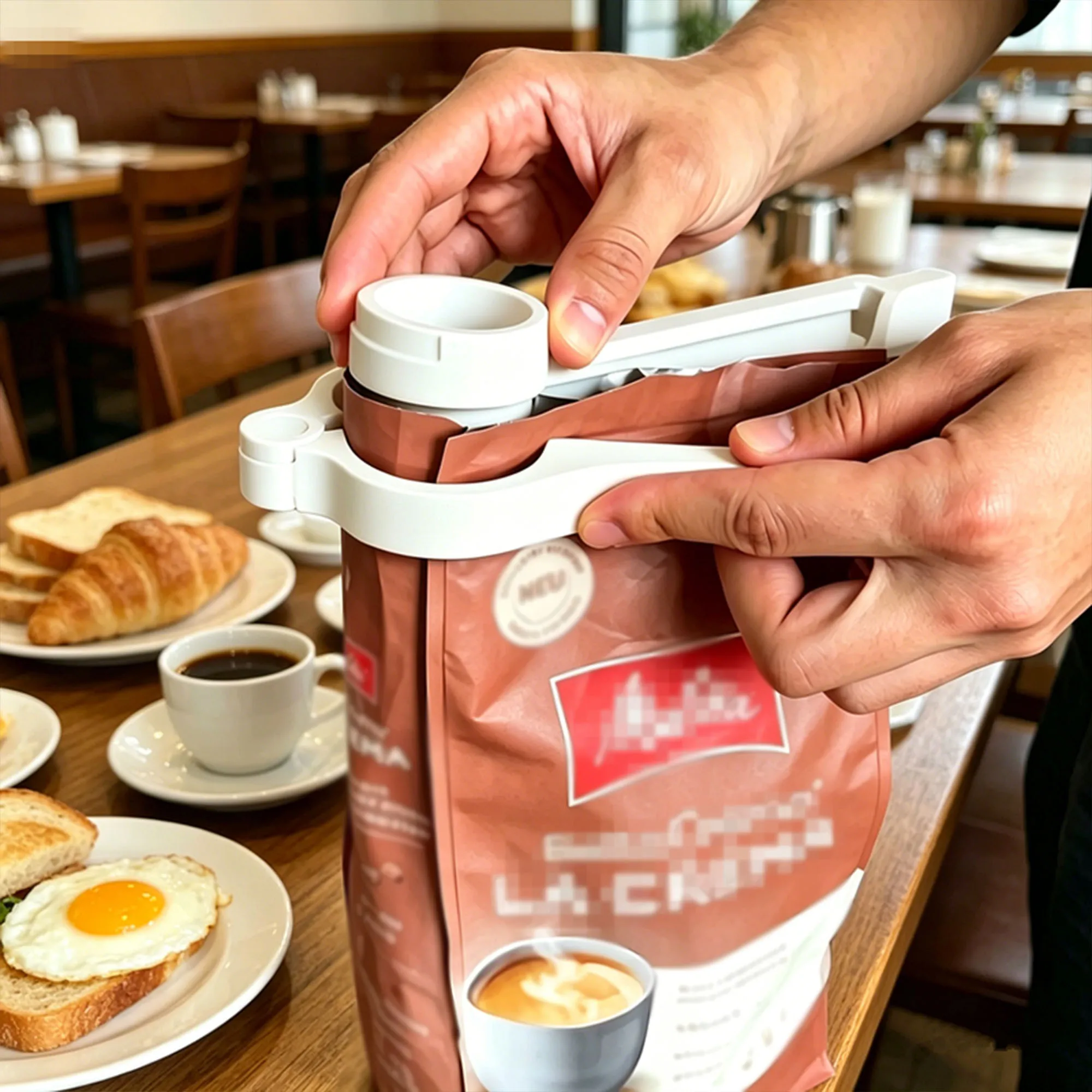 1pc White Food Sealing Clip, Suitable for Sealing Coffee Bags and Various Daily Packaging Bags, Effectively Keeping Food Fresh