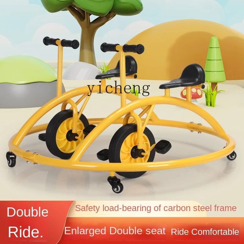 Tqh-Tricycle pour enfants de la maternelle, équilibre mentaires oriel, double balançoire universelle, voiture jouet d'extérieur, voiture pare-chocs