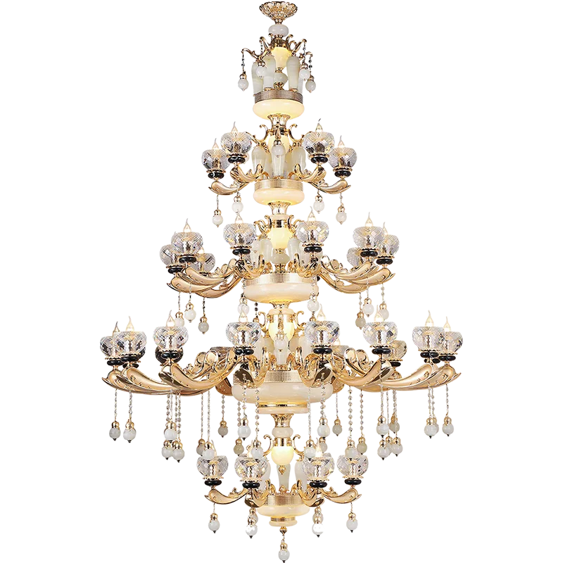 European Style Retro Chandelier Luxury Lighting Crystal Chandelier Hotel Lobby Lighting