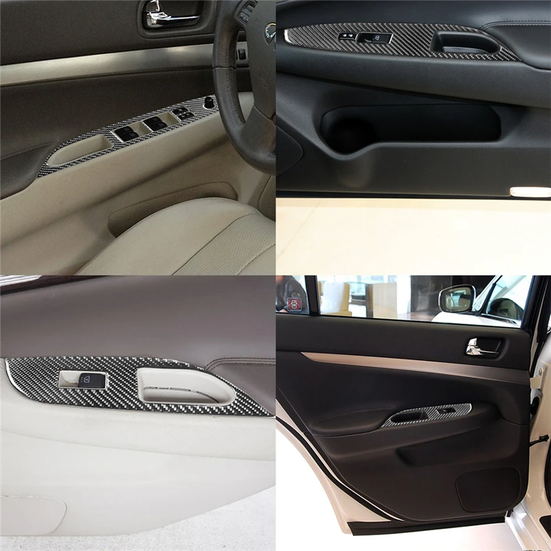 

Carbon Fiber Interior Car Windows Control Lifting Panel Trim Cover Frame Sticker For Infiniti G37 SEDAN 2010-2013 Auto Accessori