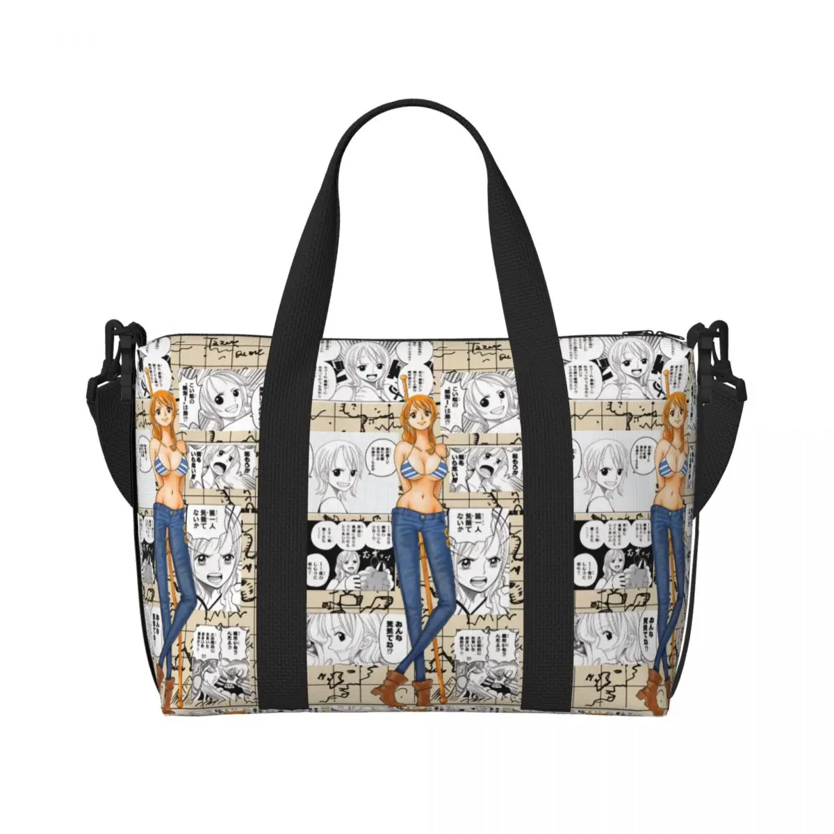 

Custom One P-Pieces Namis Groceries Tote Shopping Bags Women Large Capacity Cartoon Movie Adventure Comic Gym Beach Travel Bags