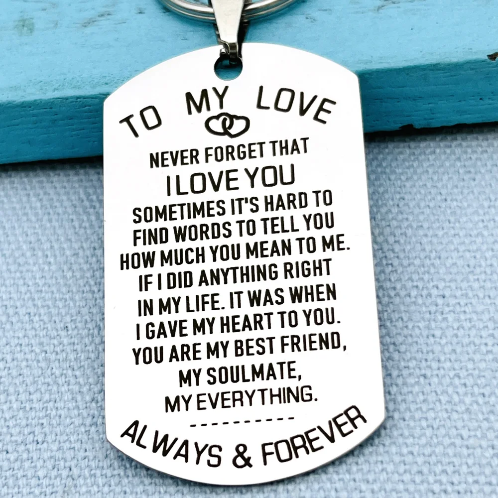 Anniversary for Him Her To My Love Keychain Gifts for Husband Wife Boyfriend Girlfriend Gifts Valentine Birthday Keyring Jewelry