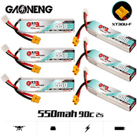 2-10PCS GNB 2S 7.4V 550mah 90C/180C HV LiPo Battery XT30U-F Plug for TINY8X Blade Inductrix FPV QX2 120S Beta75S BetaFPV Drone