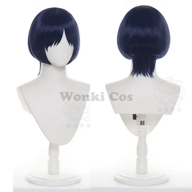 Scaramouche Cosplay Costume Wig Deep Blue Hair Wanderer Story White Kimono Suits Cosplay Costumes