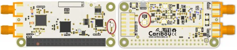 CaribouLite RPi HAT W pełni dwukanałowy SDR z odkrytymi źródłami SDR Raspberry Pi HAT z zakresem strojenia do 6 GHz