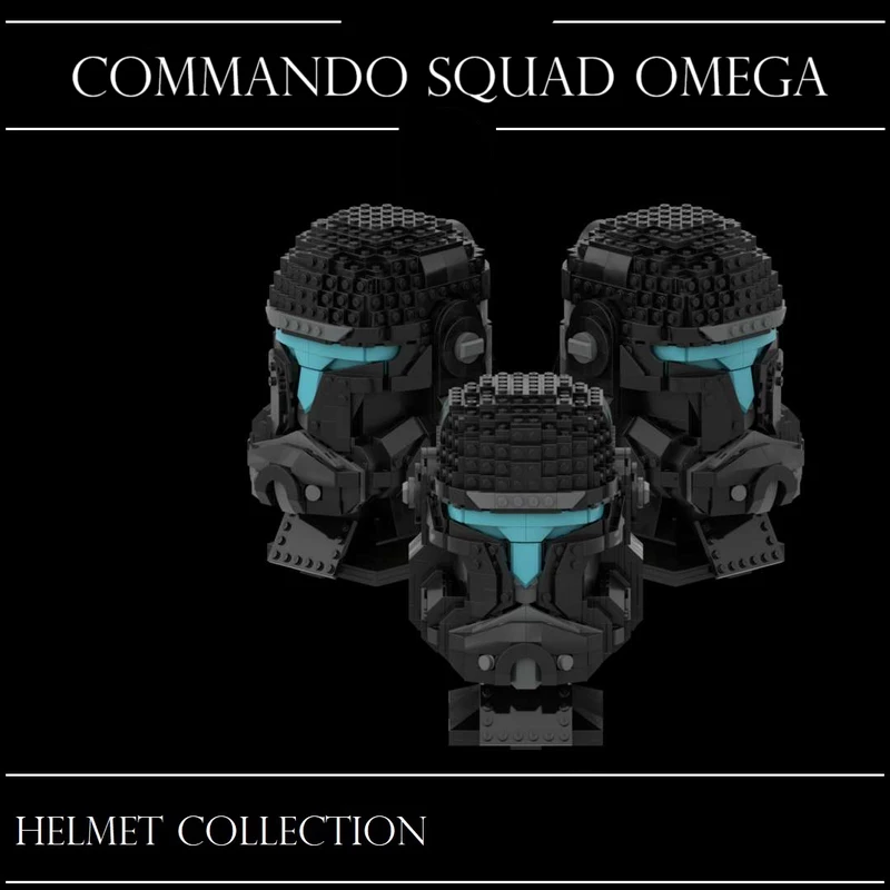 842pcs MOC Helmet commando Squad Omega Star Battle Model Building Blocks Display Collection Art DIY Craft Assemble 3D Brick