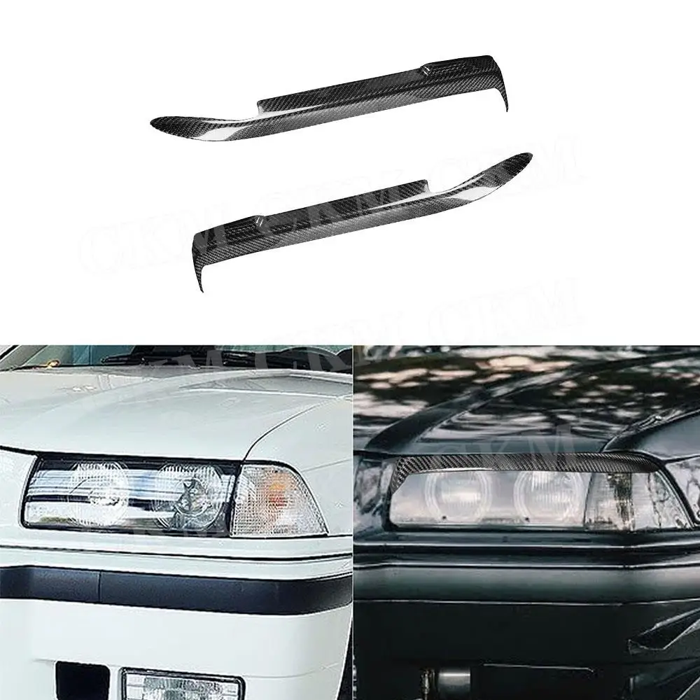 

CKMUUER Car Headlights Eyebrow Eyelids Cover Carbon Fiber Sticker Bodykit for BMW E36 1992 1993 1994 1995 1996 1997 1998