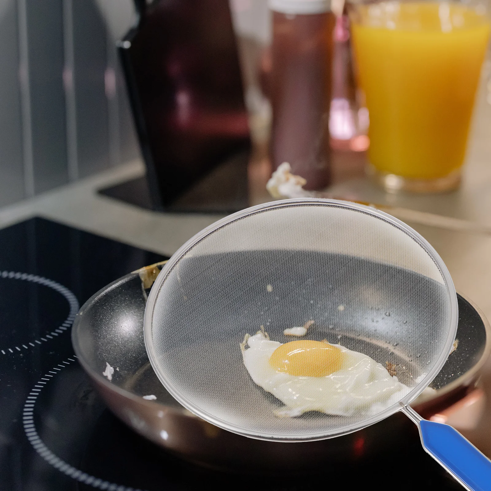 

3pcs Stainless Steel Filter Lids Oil Screen Separators Assorted Colors For Frying Pan Anti Oil Splashing Cover Mesh Pot Lids