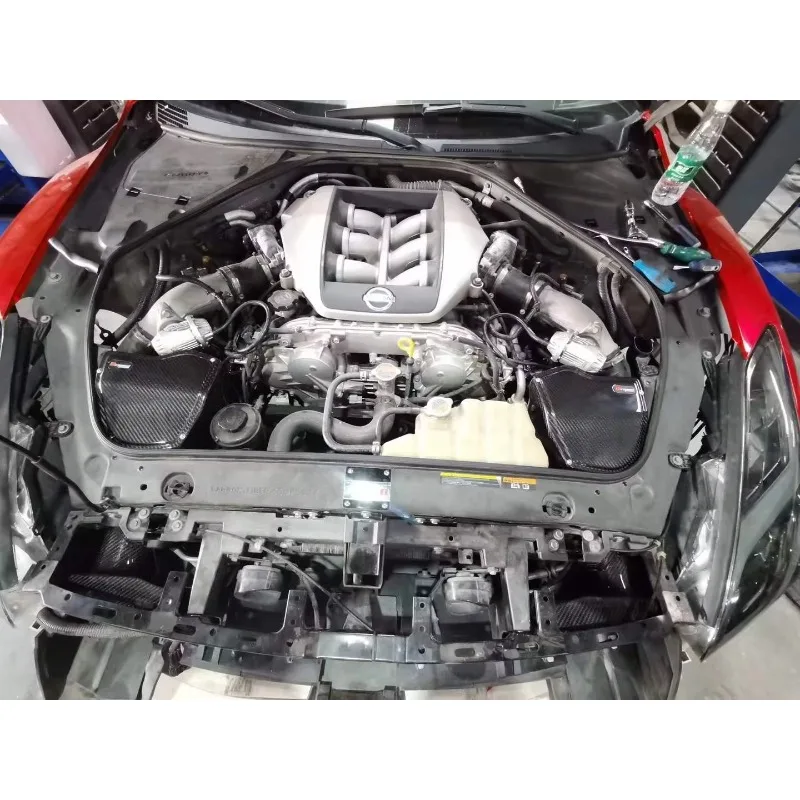 GTR R35 3.8TT용 에어박스 포함 100% 드라이 카본 파이버 냉각 공기 흡입 시스템