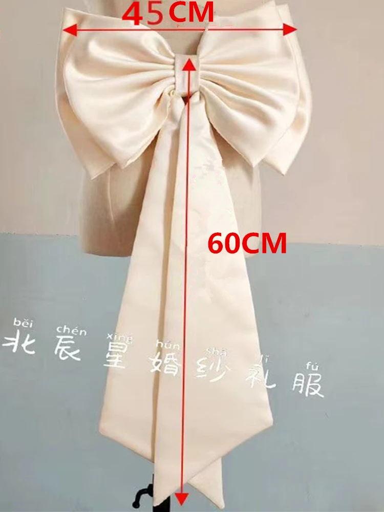 

Detachable Satin Bow Women Child Wedding Dress Bow Removable Prom Dresses
