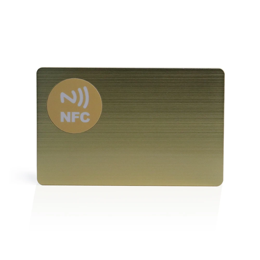 5PCS Metal NFC Card Ntag215/216 Chip,Contact SLE4442 chip,Smart Business Social Digital Card,13.56MHZ