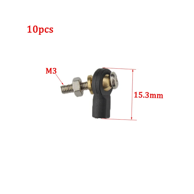 10 Stück Kunststoff M2/M3 Stangenende (Kugelkopf/Kugelgelenk) mit Schraube für RC Boot/Flugzeug/LKW/Buggy Crawler/RC Autos für Erwachsene – Detail 16