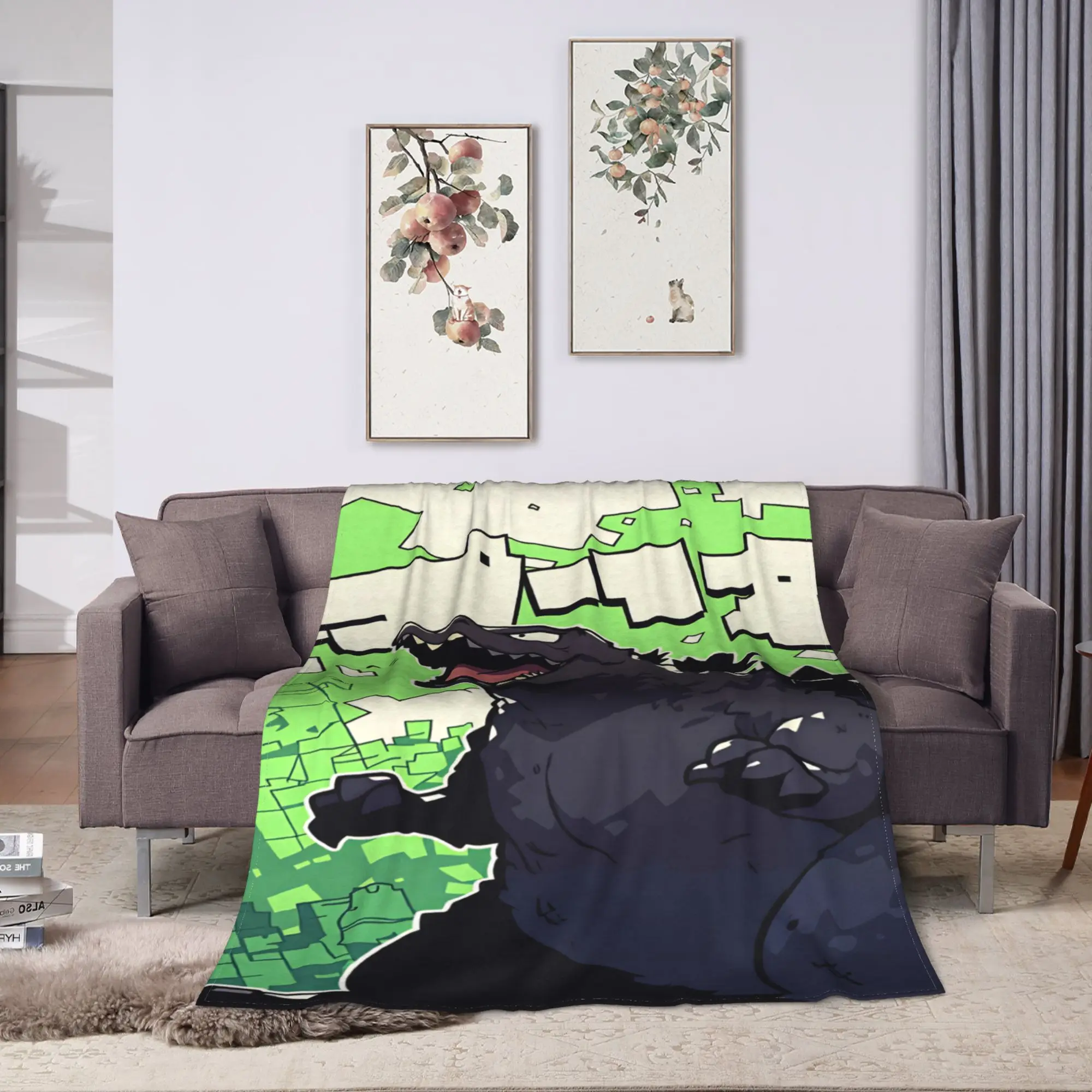 Warm Soft Blanket Travel Office G-Godzillas  Throw Blanket  Flannel Bedspread For Couch Bed Funny Sofa Bed Cover