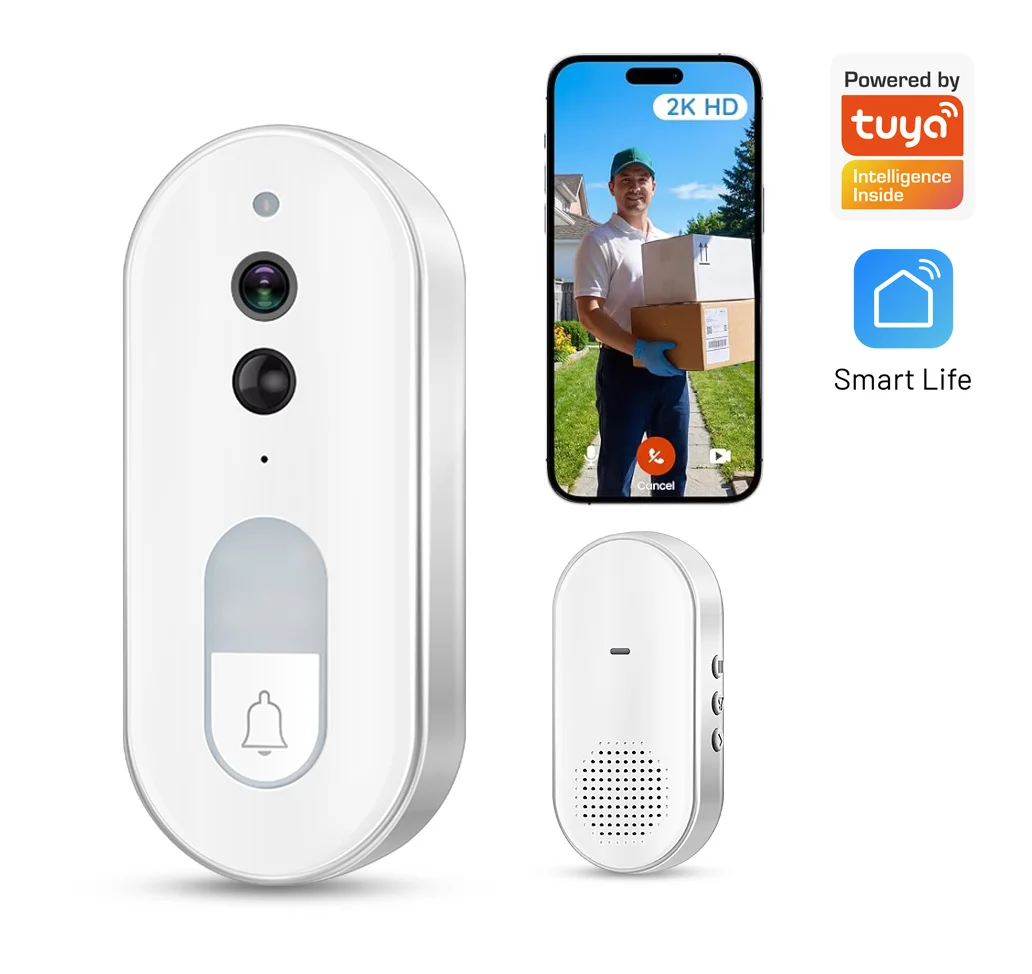 Tuya Smart Video Doorbell Wireless 1080P HD Outdoor Camera WiFi Two-Way Talk IR Night Vision IP65 Waterproof Home Security