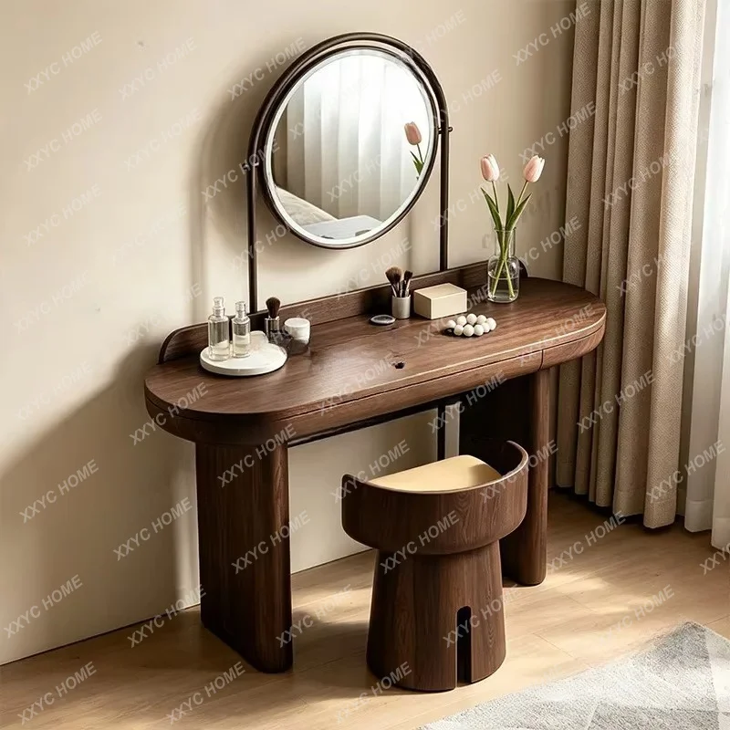 XX Solid wood dresser bedroom small cosmetic table with mirror modern storage integrated cosmetic table
