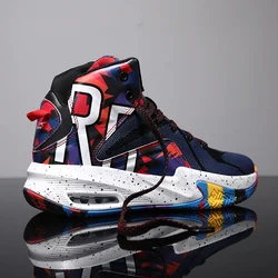 High-top Air Cushion Men Basketball Shoes Kids Basketball Boots Breathable Sports Shoes Boys Sneakers Non-slip Competition Shoes