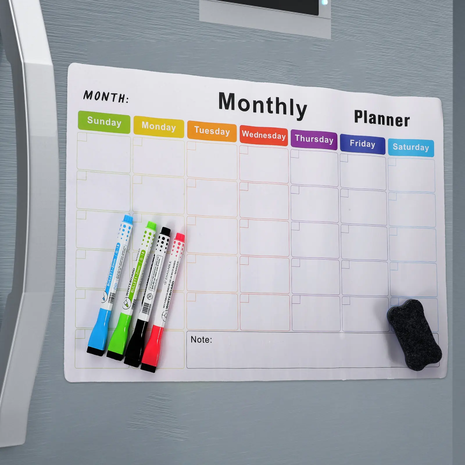 1Set Fridge Magnetic Whiteboard Dry Erase Planning Board Weekly to Do List Reminder Notepad for Home Office Students Teachers