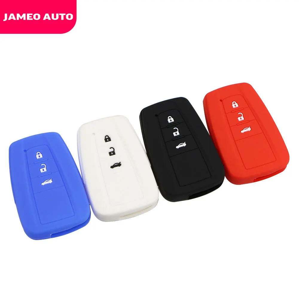 Silicone Car Key Fob Cover Case for Toyota CHR C-HR Camry Prius Prado Rav4 2016 - 2022 2/3/4 Buttons Remote Keyless