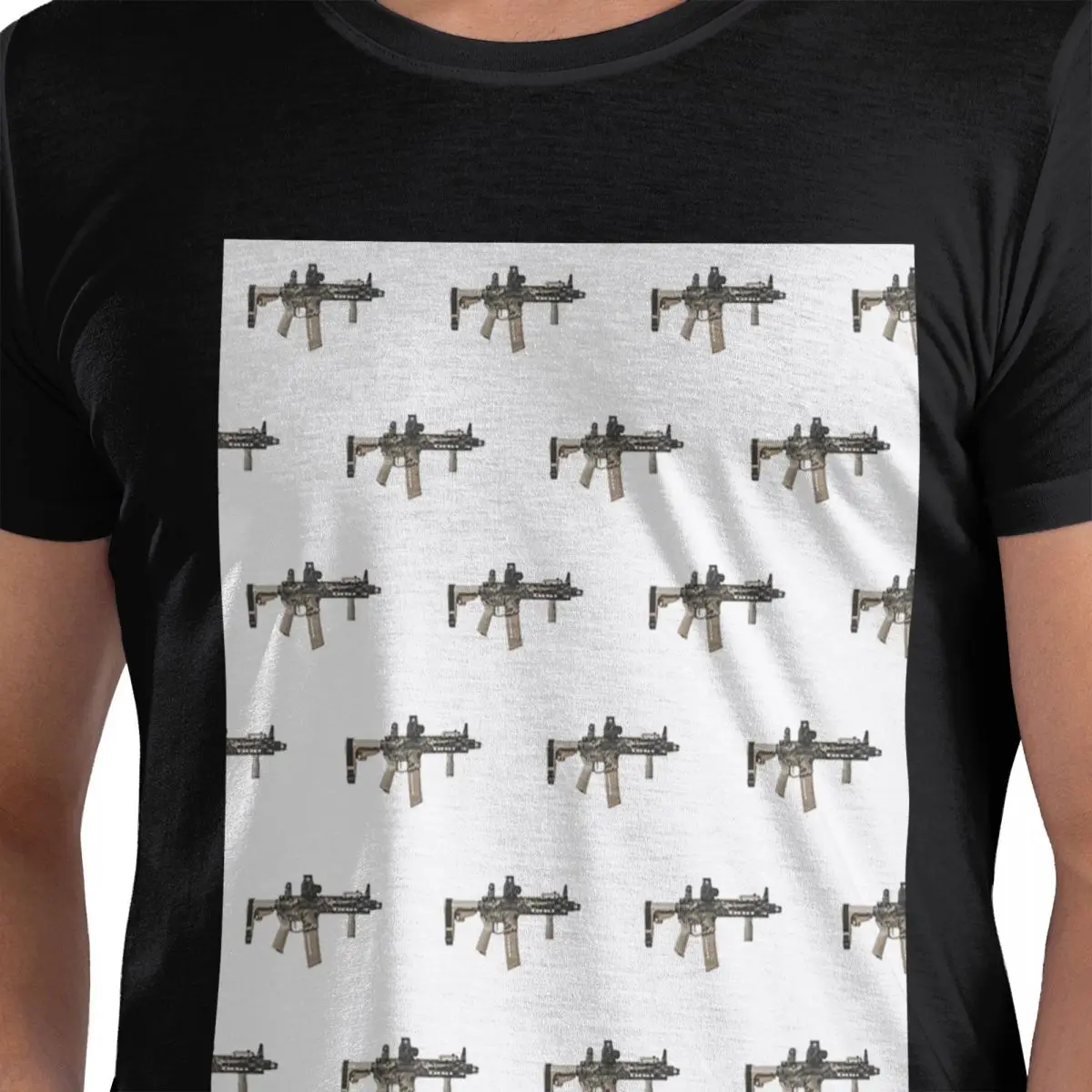 

AR-15 Tan Camo Gun - White 100% Cotton T-Shirt Men's Classic T Shirts Men O-Neck Short Sleeve S-6XL