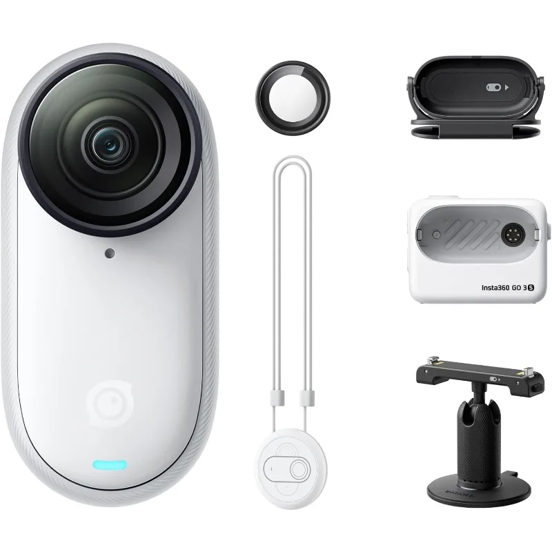 GO 3S - 128 GB White 4K Tiny Portable Vlogging Camera, Hands-Free POVs, Mount Anywhere, Stabilization, 140 Min Battery Life