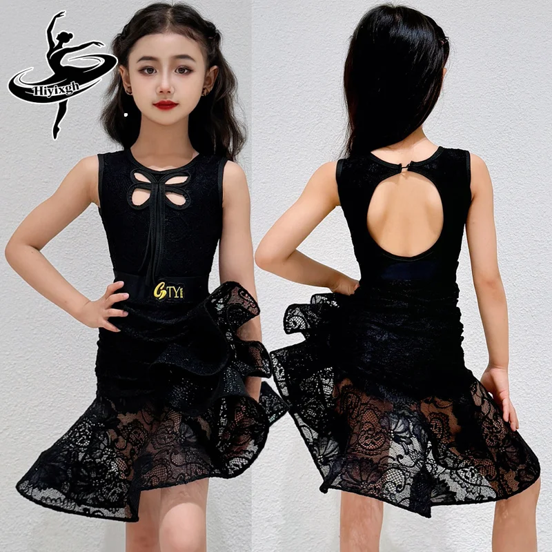 

Summer Children'S Performance Dance Suits Girls Latin Dance Competition Dress Kids Salsa Latin Dance Training Clothing