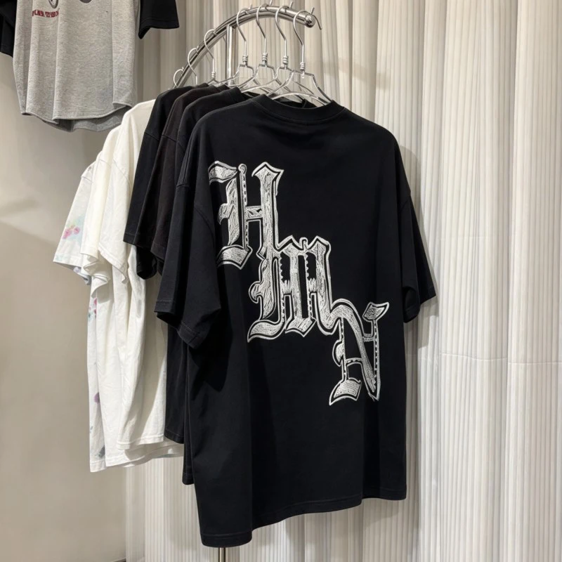 Summer HARMONY Tshirt Square Portrait Poster Retro Graffiti Print Round Neck Short Sleeve Men Women Hiphop Streetwear Cotton Tee