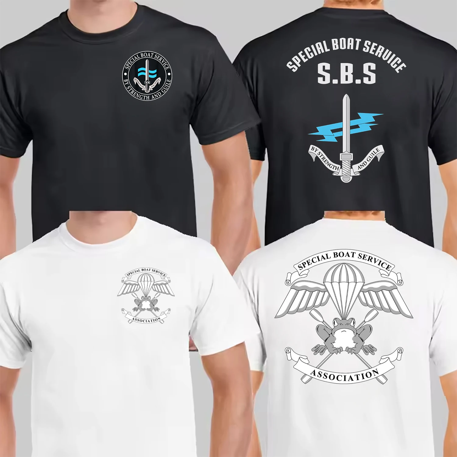 Special Boat Service British SBS Special Forces Marine Corps SAS T-shirt Fashionable Men's Women's Printed Casual Short-sleeved