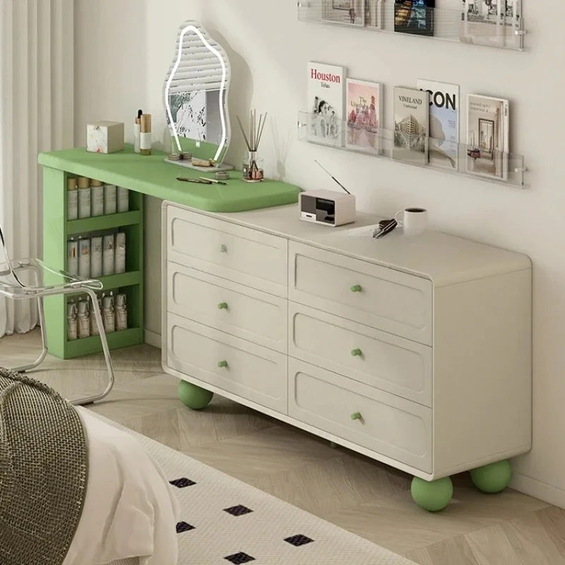 

Простой тональный кремовый ветер, прикроватный комод, комод, встроенный телескопический столик для спальни.