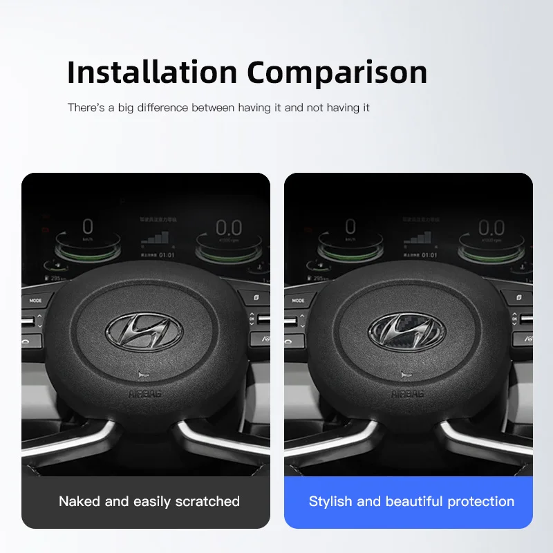 자동차 스티어링 휠 장식 스티커 현대 IONIQ 소나타 Elantra Grandeur i20 i10 SantaFe i30 KONA 용 인테리어 액세서리