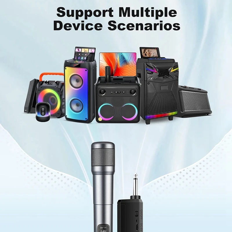 Wireless Microphone,Dual Handheld Dynamic Mic,40H Duration, 200ft Range Professional Microphone for Singing, Karaoke-A69M