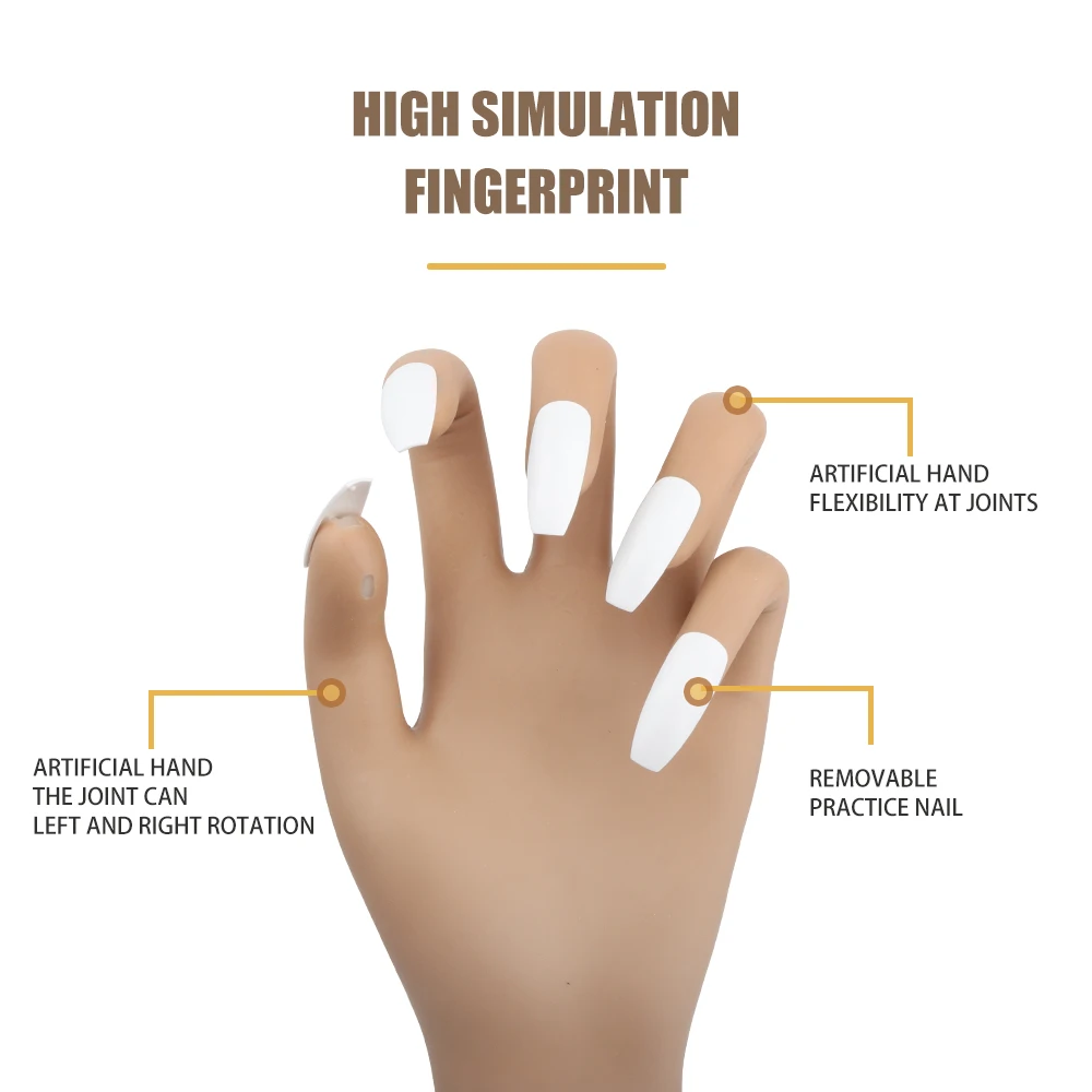 Tangan latihan baru untuk kuku silikon seni kuku peralatan latihan tangan palsu lembut tampilan latihan Model tangan palsu tangan palsu