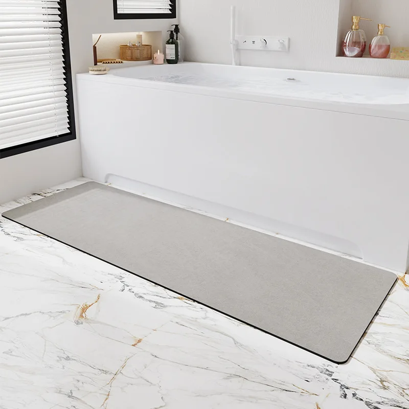 

Non Slip Diatomaceous Earth Bath Mat Thin Bathroom Rugs Fit Under Bathtub Quick Dry Water Absorbent Bathroom Mat Rubber Backing