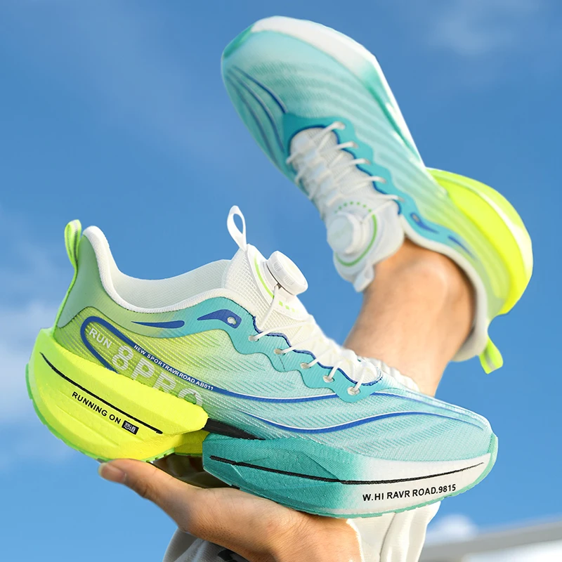 ماراثون لوحة الكربون الرياضة احذية الجري الرجال جديد تنفس خفيفة الوزن شبكة أحذية رياضية النساء أحذية رياضية مريحة عدم الانزلاق