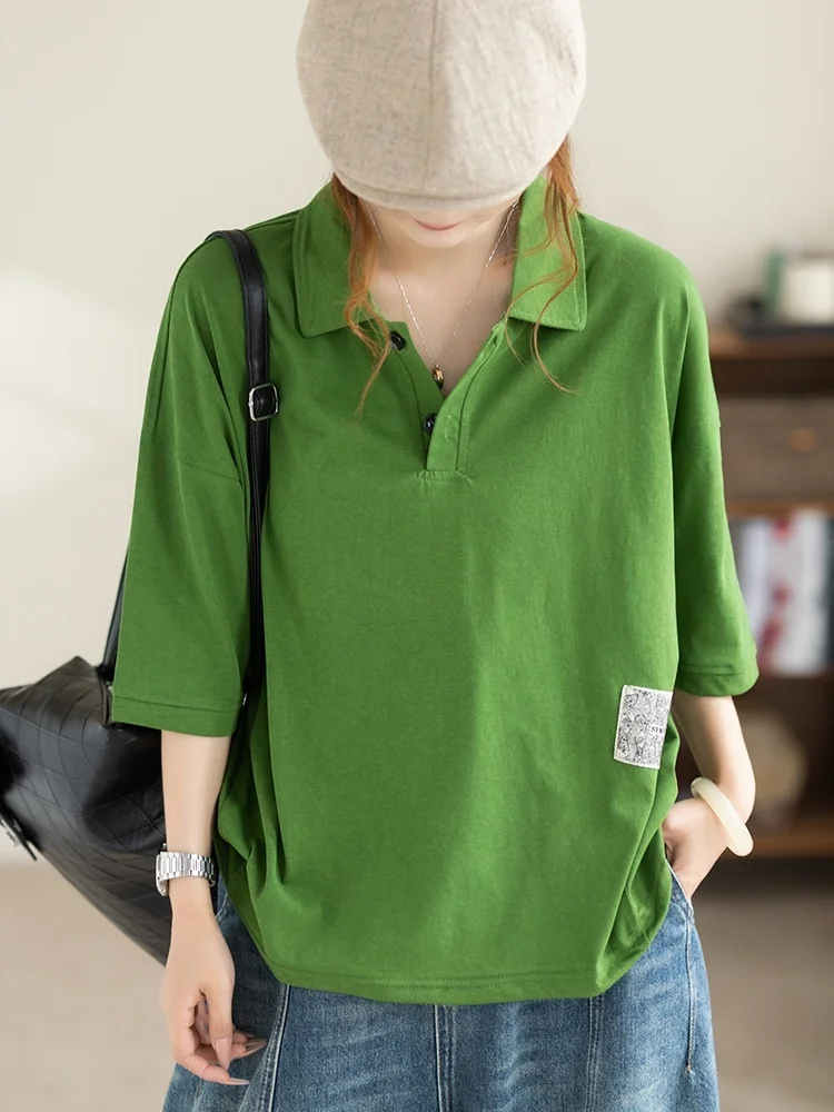 

Женская футболка свободного кроя с рукавом 7/8, повседневный стиль, пэчворк, с завязками, дышащая, удобная, универсальный размер