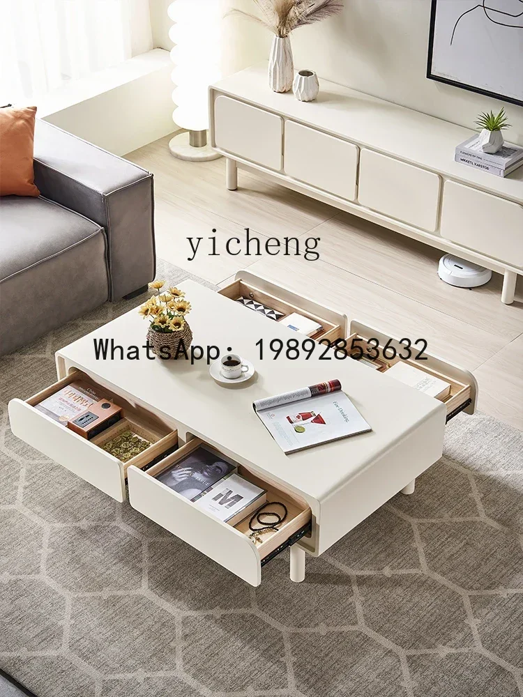 

CJ5 Coffee Table TV Cabinet Combination Modern Simple Small Apartment Living Room Floor Cabinet Quiet Style Minimalist Coffee