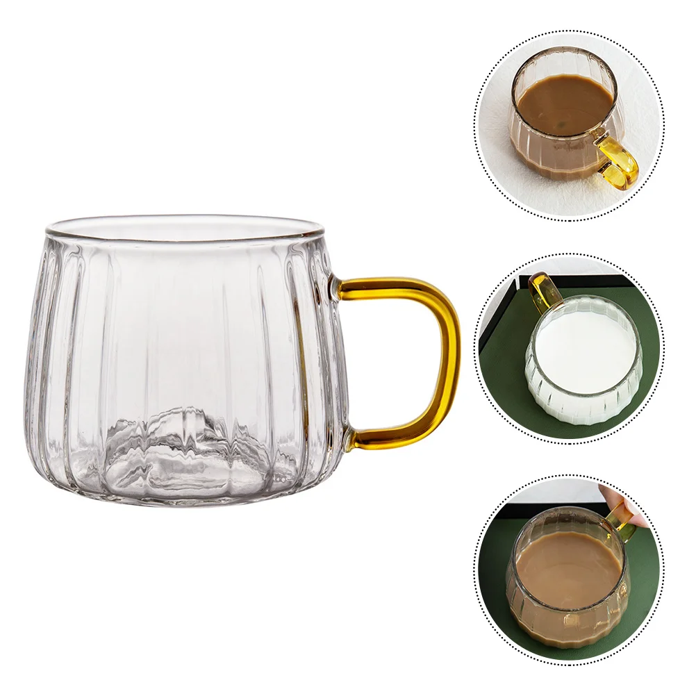 

1Pcs Glass Cup Heat-Proof Handle Drinking Storage Cup Thick Bottom Milk Juice Home Beverage Milk Glass