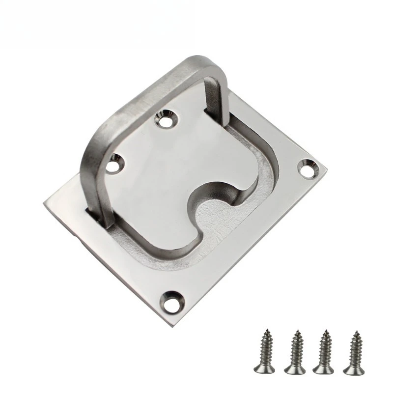 Stainless steel 304 316 mirror polished square floor buckle, handle, deck cover buckle, cabin cover handle