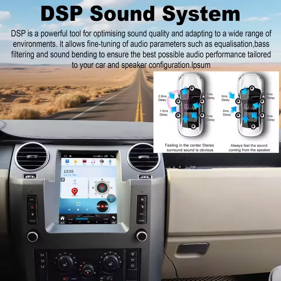

9,7-дюймовый экран для Land Rover Discovery 3 2004-2009 годов выпуска, Android 14, автомобильная мультимедийная система, видеоплеер, CarPlay
