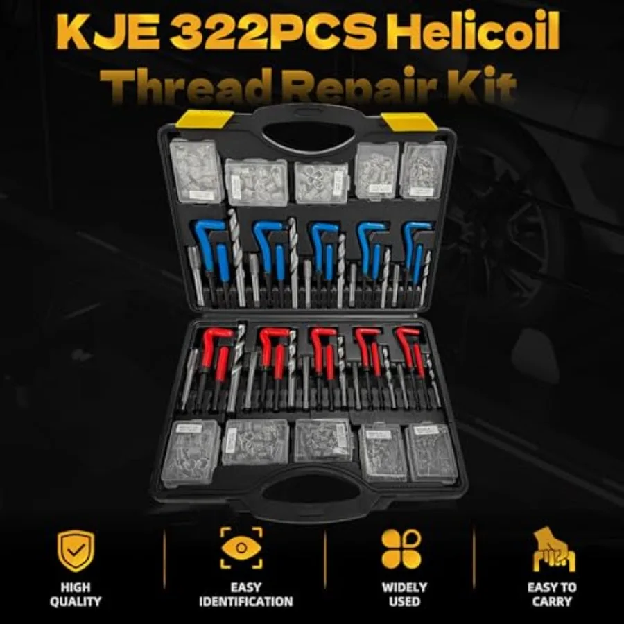 Helicoil Thread Repair Kit, Metric M5-M12 and SAE (1/4