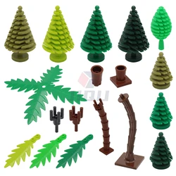 Stadt Pflanze Baum Zubehör Bausteine Dschungel Garten Teile Stamm Blatt Kiefer Zypresse Palme Moc Ziegel Spielzeug 6148 2435 3471 3778