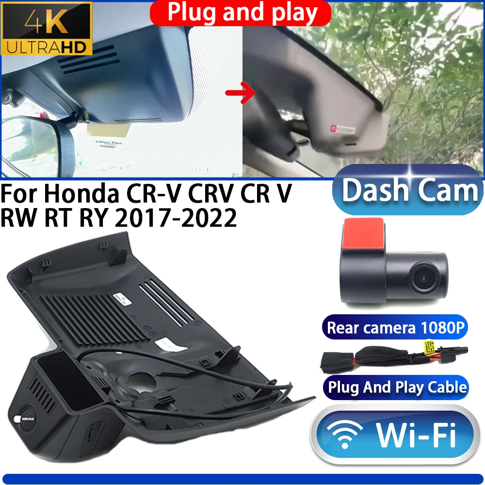 

HighCity For Honda CR-V CRV CR V RW RT RY 2017-2022 Dash Cam Camera DVR 4K 2160P Night Vision Wifi Plug And Play Video Recorder