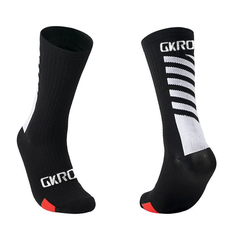 GKRQ Cycling Socks Men Set Bicycle Soccer Socks Men Nurse Compression Women Road Bike Professional Pack Black Dark Knee-High