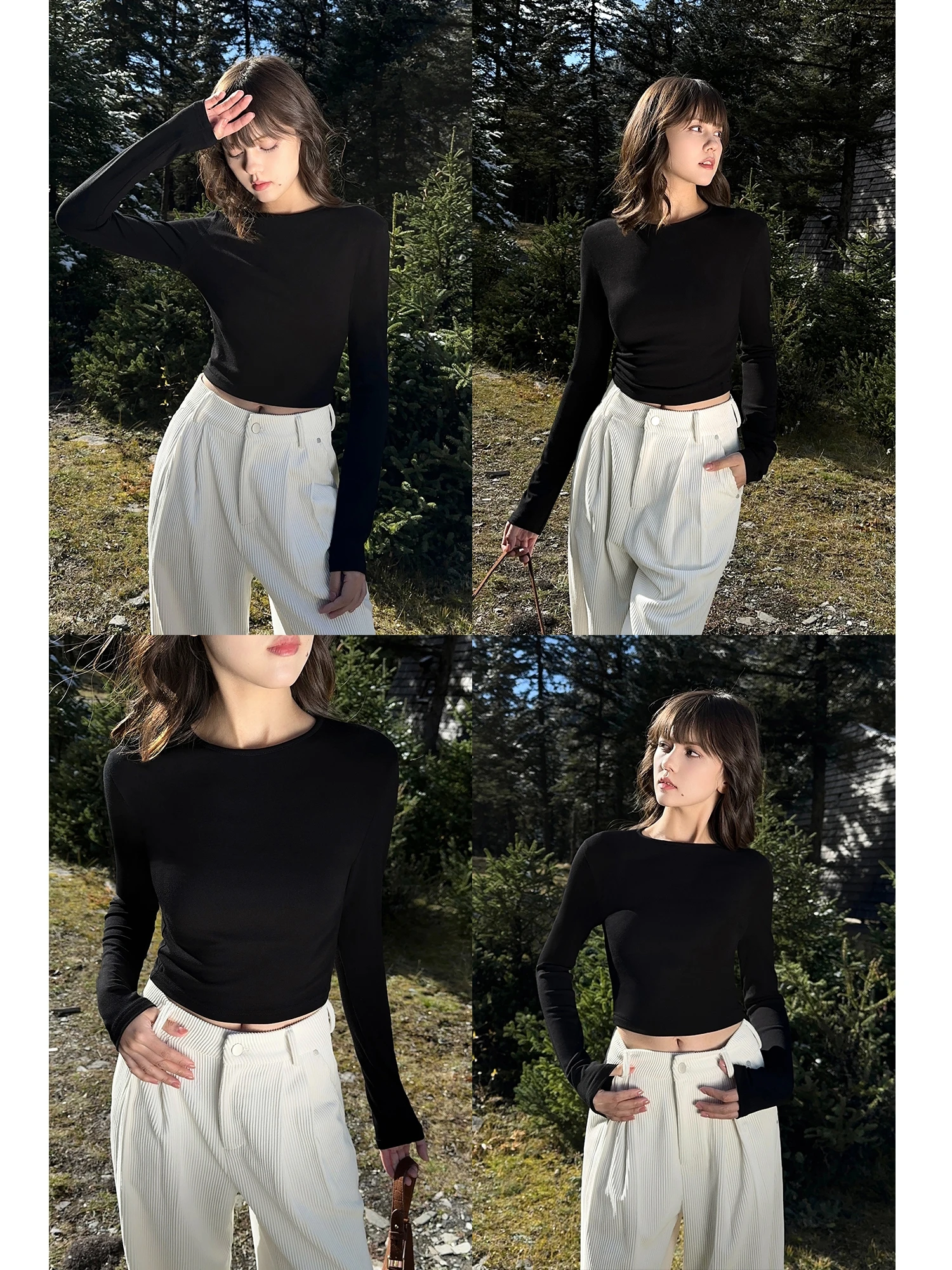 

Женская трикотажная футболка NEVA HU с длинным рукавом, облегающая, базовый слой, осенняя новинка, цветная