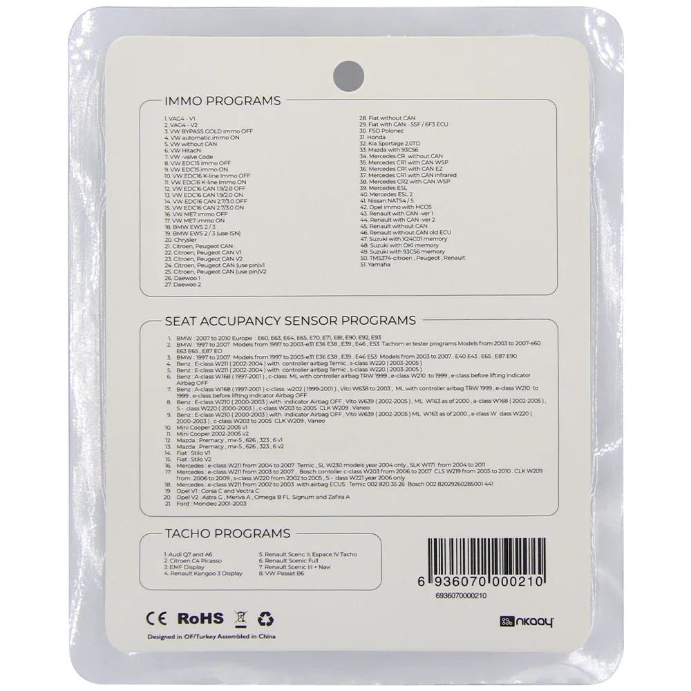 L'émulateur universel de voiture SQU OF80 prend en charge le capteur d'occupation IMMO/système/programmes Tacho