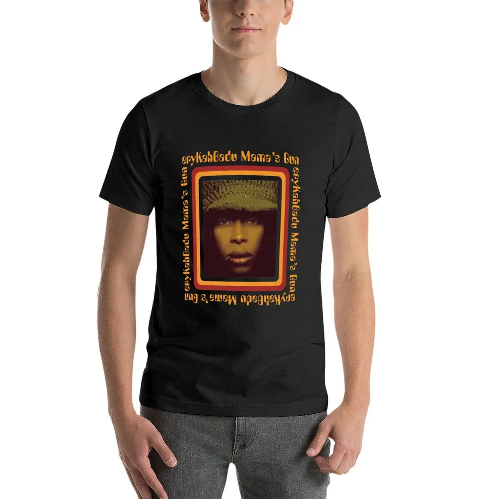 BowersJ Erykah Badu Mama_s Gun Men_s T-Shirt sweat boys whites new edition anime clothes mens graphic t-shirts funny