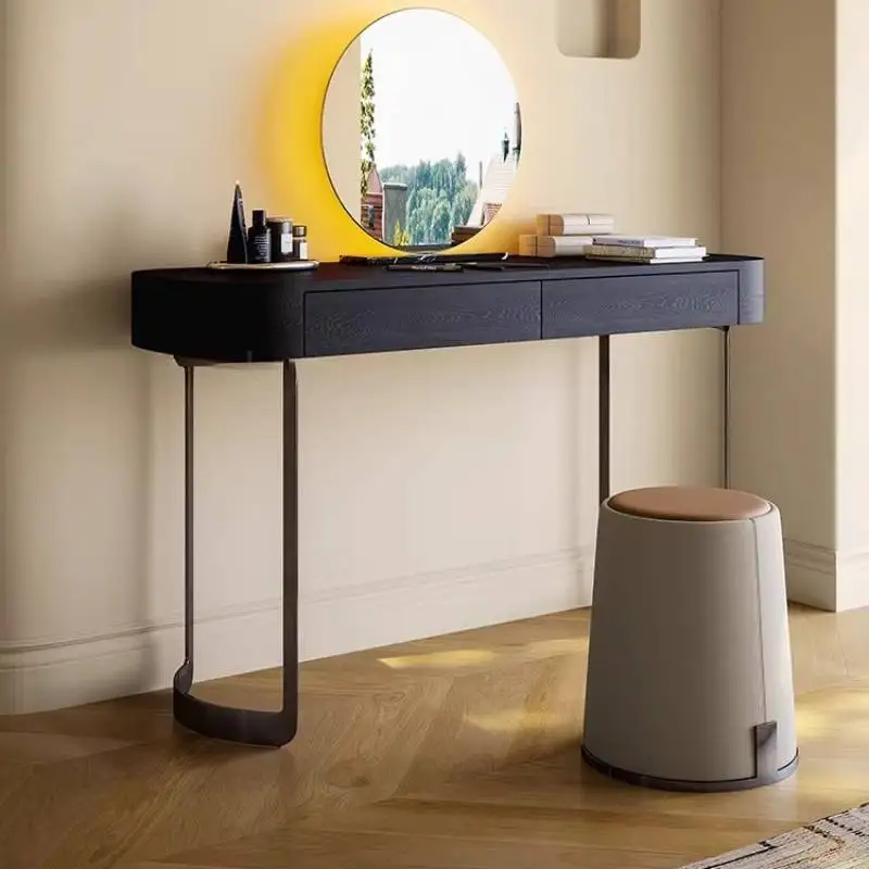 

Adult Aesthetic Vanity Tables Woman Bedroom Lock House Nordic Mirror Dressers Makeup Glass Jewellery Coiffeuse Furniture Home