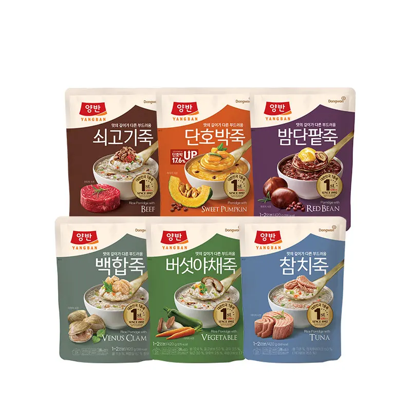 [Tienda oficial de Dongwon] Gachas de bolsa Yangban 420 g 5+5 (Beef/Cumpkin/Hoy rojo/Lily/Hoghroom Verduras/Tuna)